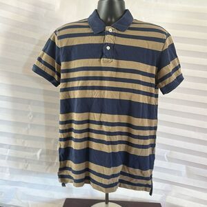 GAP Olive Green & Dark Blue Striped Polo Men’s Size L Casual Shirt